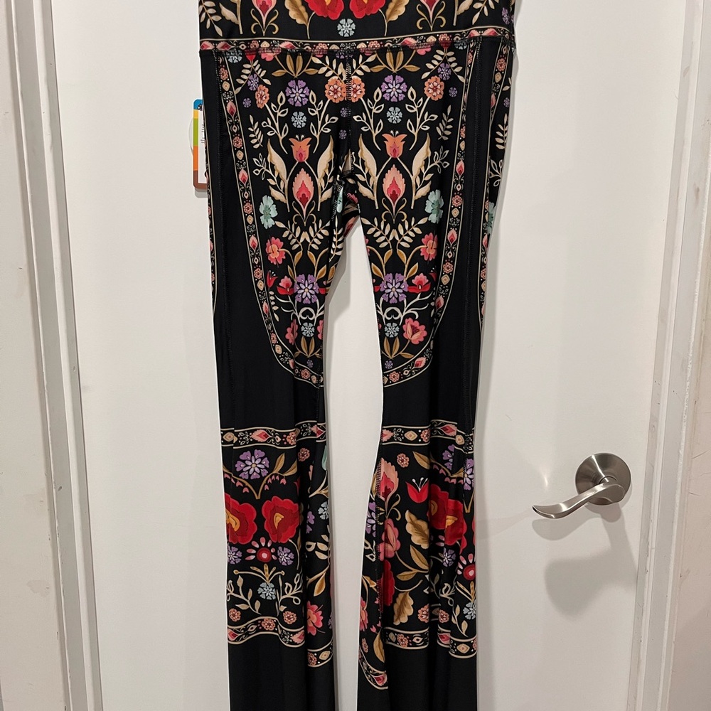 NWT yoga democracy Rustica print Flare- Bell Bottom pants